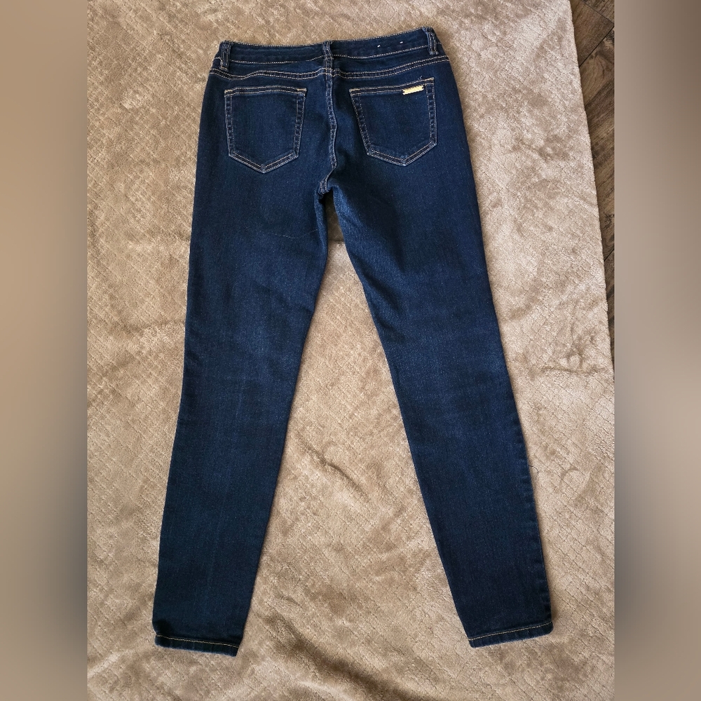 * Michael Kors Women's Jeans Izzy Skinny Sz 2 Dark Wash Blue Stretch Premium - Picture 2 of 7